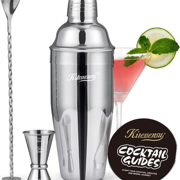 Other - Cocktail Shaker, 24oz Drink Shaker with Bartender Strainer, Measuring Jigger, Ba